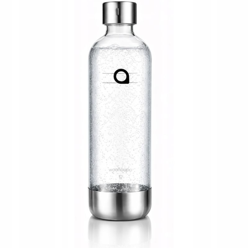 Saturator, AquaFloow Steel, stalowy, do wody gazowanej, napojów, zestaw z butelką 800ml i cylindrem CO2, 3szt