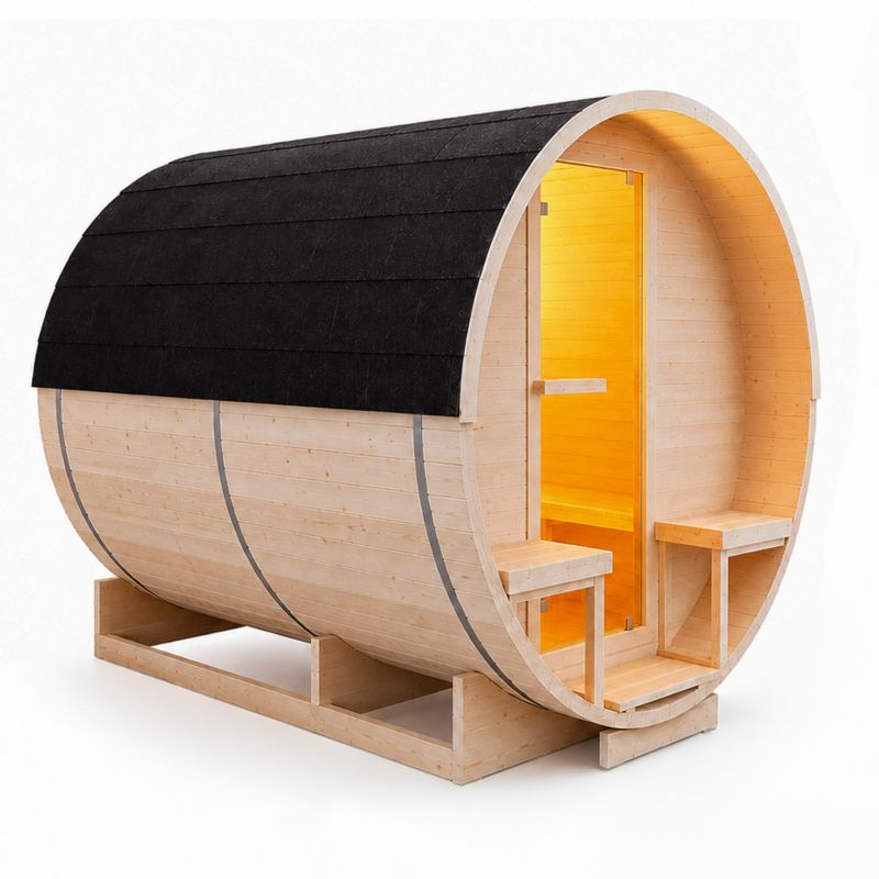 Sauna ogrodowa TECHGLOBE beczka 220x330cm z przedsionkiem 1szt.