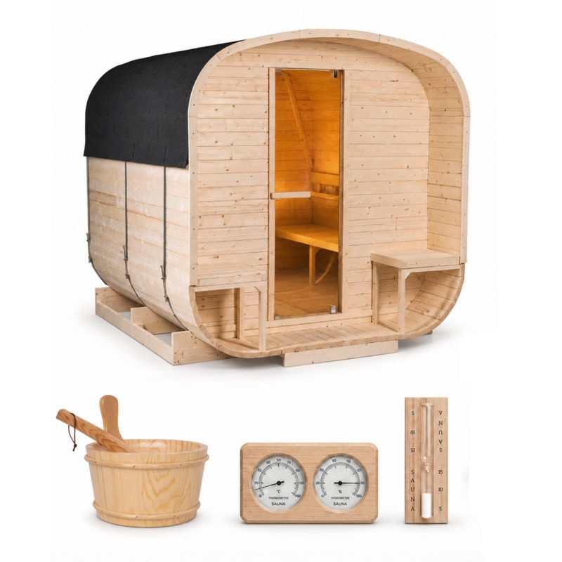 Sauna ogrodowa TECHGLOBE  kwadrat 240x220cm 1szt.