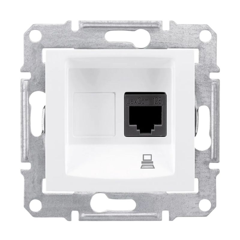 Schneider Sedna Gniazdo Komputerowe Pojedyńcze Rj45 Kat 5E Białe Sdn4300121 1 szt