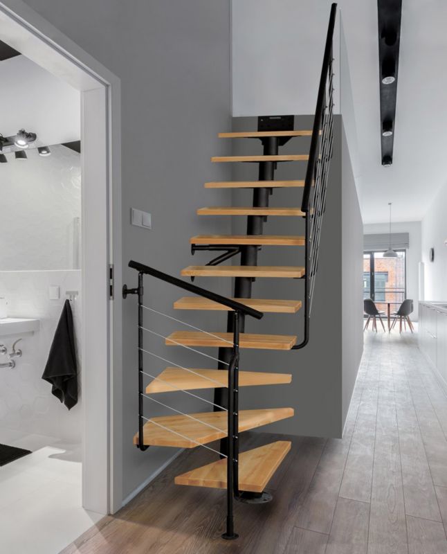 Schody Atrium Dixi Plus RAL 9005 Buk 12 Elementów 1 szt.