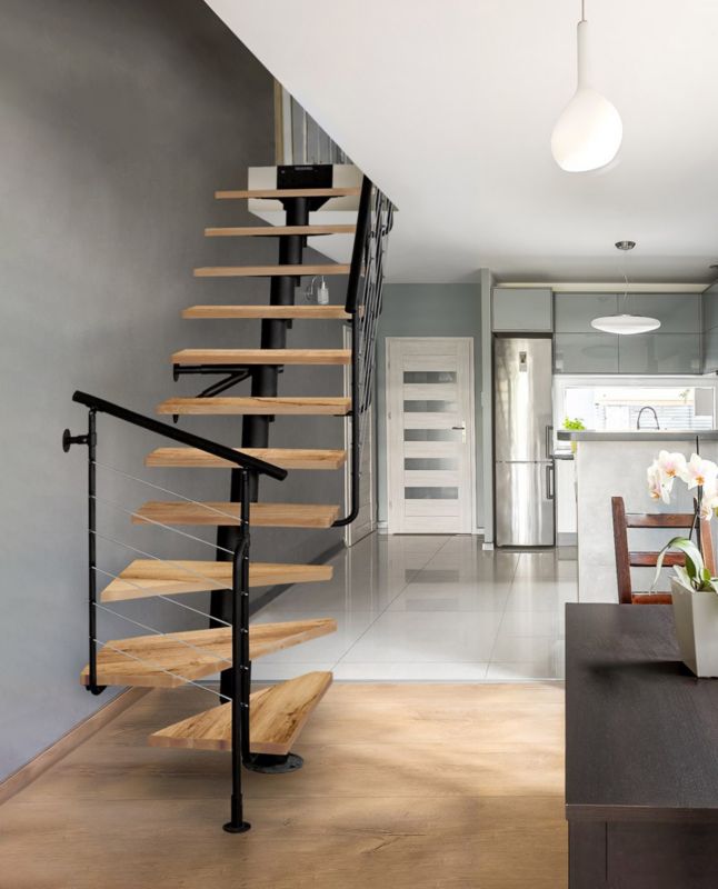 Schody Atrium Dixi Plus RAL 9005 Dąb 11 Elementów 1 szt.