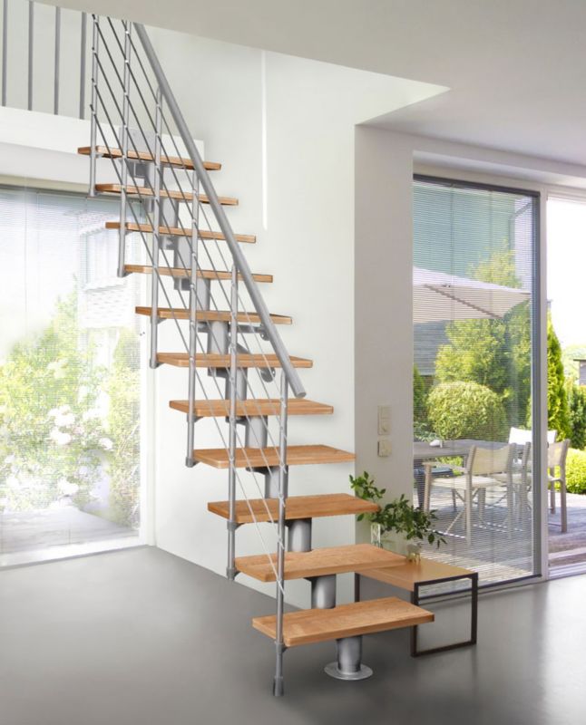 Schody Atrium Dixi RAL 9006 Dąb 80 cm 11 Elementów 1 szt.
