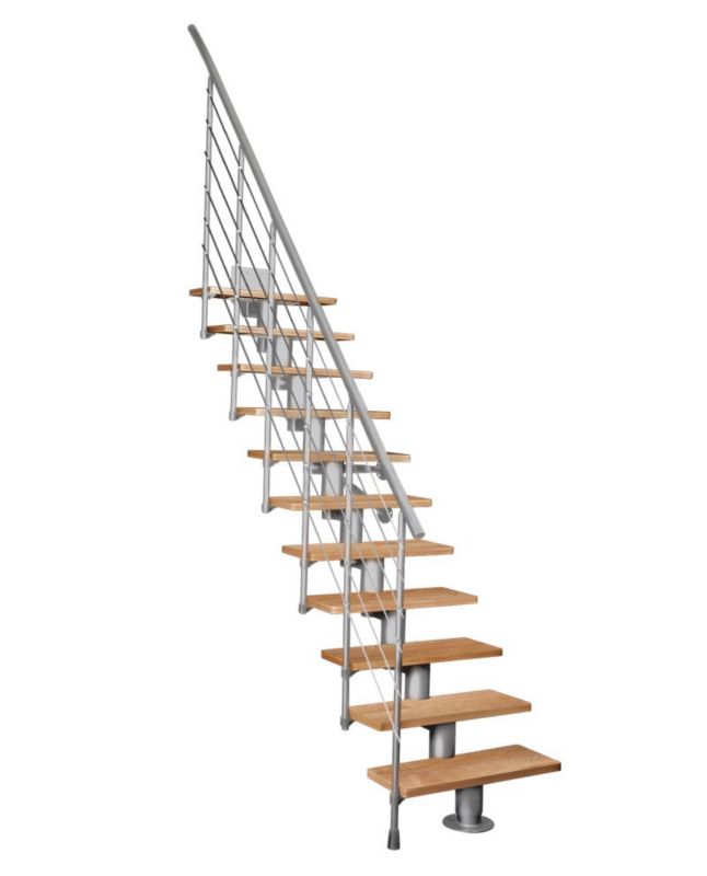 Schody Atrium Dixi RAL 9006 Dąb 80 cm 12 Elementów 1 szt.