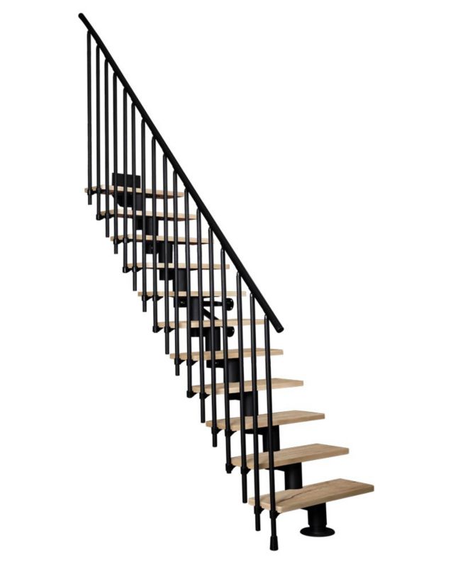 Schody Atrium Dixi Vertical RAL 9005 Dąb 80 cm 13 Elementów 1 szt.