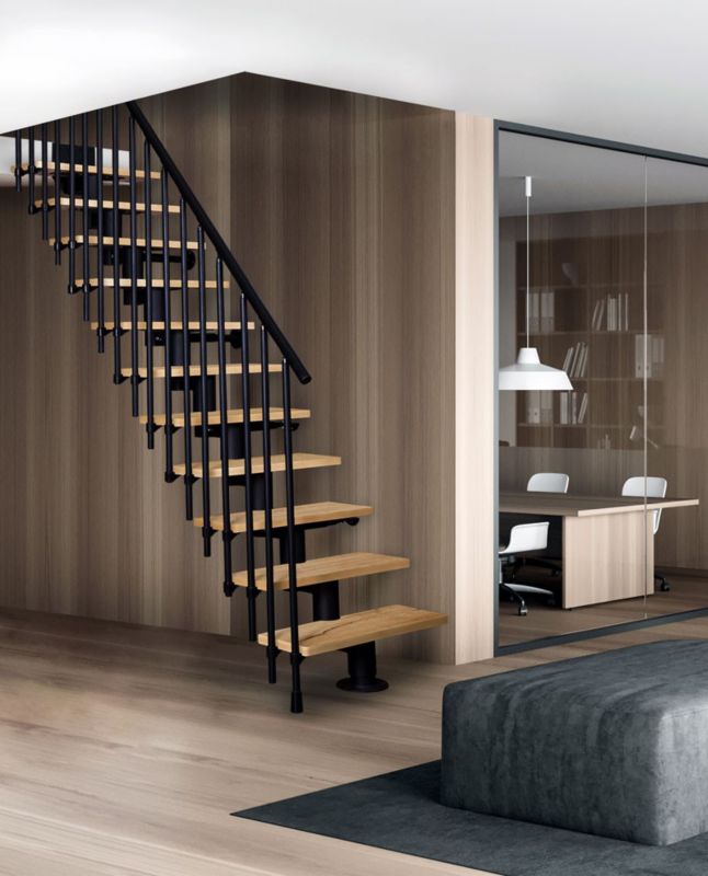 Schody Atrium Dixi Vertical RAL 9005 Dąb 80 cm 13 Elementów 1 szt.