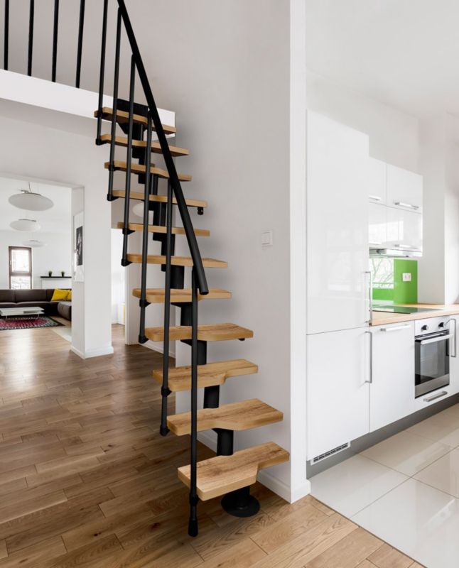 Schody Atrium Mini RAL 9005 Dąb 13 Elementów 1 szt.