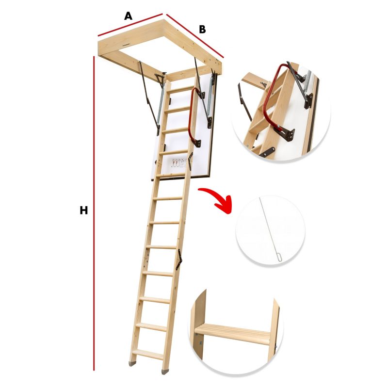 Schody Strychowe 4Step Extra 130x80 0,86 W/m2k + Listwy Zestaw 4szt.