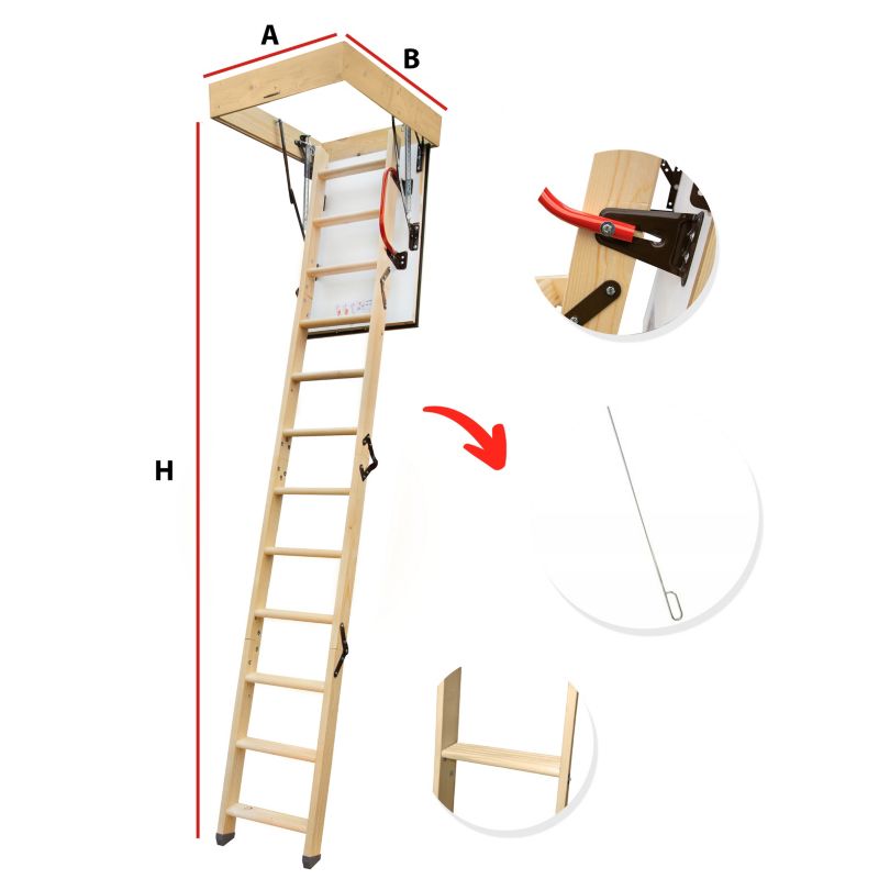 Schody Strychowe 4Step Extra 90x80 0,86 W/m2k + Listwy Zestaw 4szt.