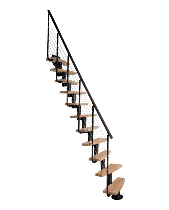 Schody Wewnętrze  ATRIUM Mini Plus Lux 12 Elementów Ral 9005 Stopnie Buk 1 szt.