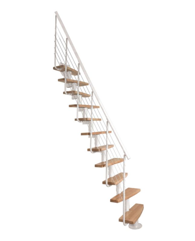 Schody Wewnętrze  ATRIUM Mini Plus Lux 13 Elementów Ral 9003 Stopnie Dąb 1 szt.