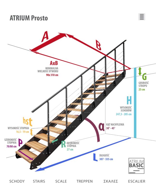 Schody Wewnętrzne Atrium Prosto Loft Dąb