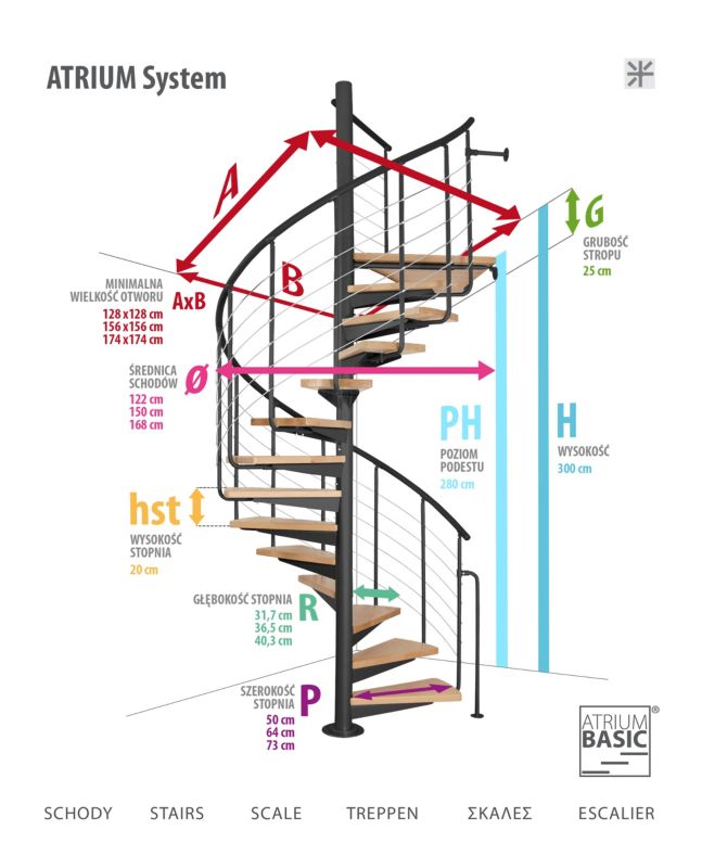 Schody Wewnętrzne Atrium System 122 Buk