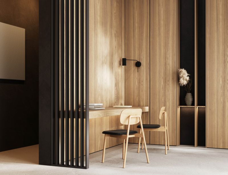 Ścianka lamelowa MDF 58 x 275 cm czarna