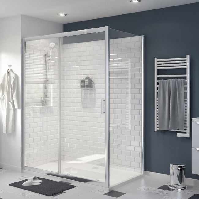 Ścianka prysznicowa GoodHome Beloya 100 cm chrom/transparentna