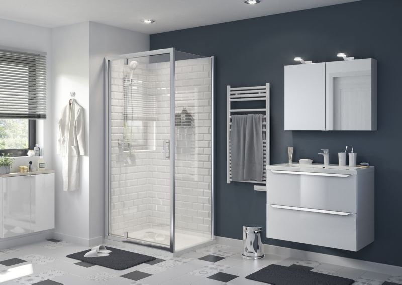 Ścianka prysznicowa GoodHome Beloya 70 cm chrom/transparentna