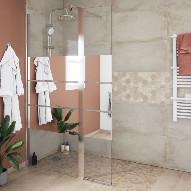 Ścianka prysznicowa GoodHome Beloya 80 cm chrom/szkło lustrzane