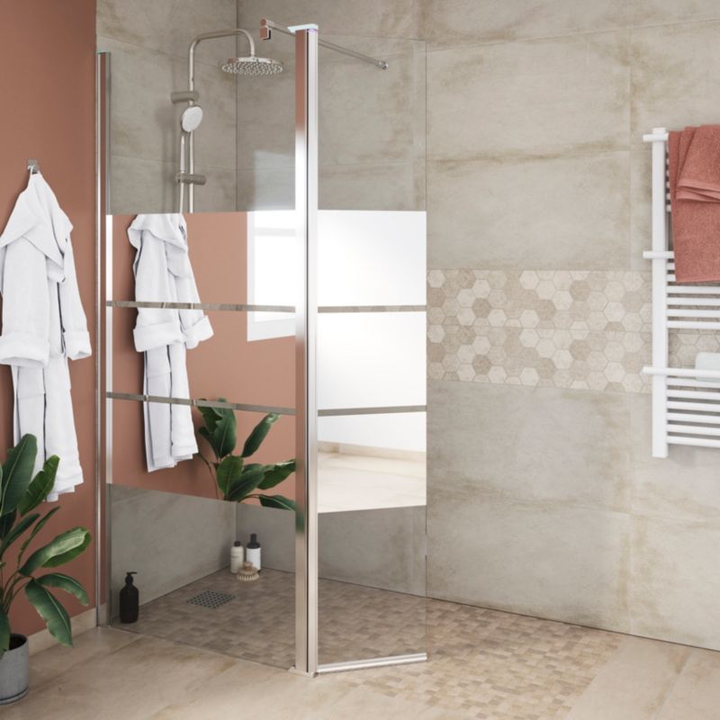 Ścianka prysznicowa GoodHome Beloya 80 cm chrom/szkło lustrzane