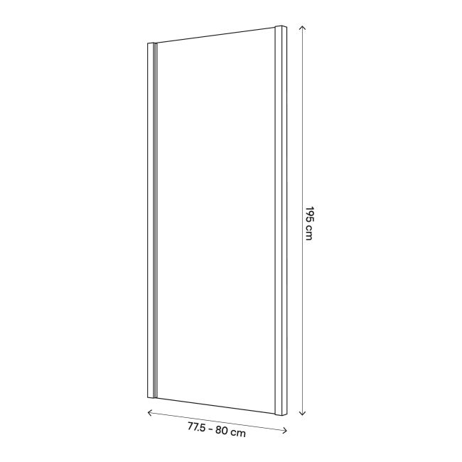 Ścianka prysznicowa GoodHome Beloya 80 cm czarna/transparentna
