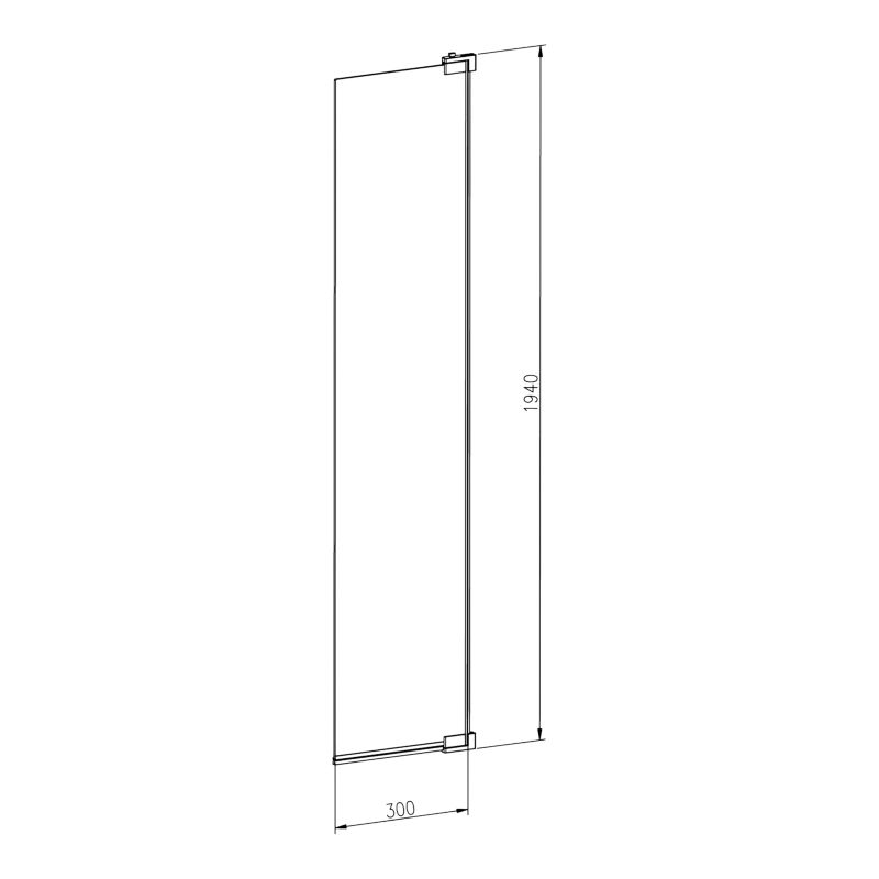 Ścianka prysznicowa GoodHome Evanna 30 cm czarna/transparentna