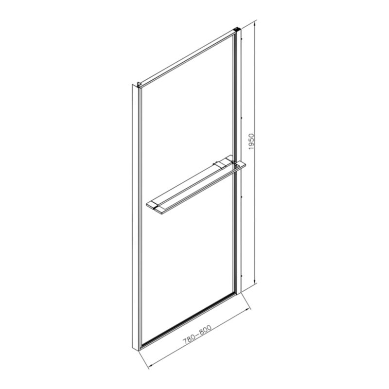 Ścianka prysznicowa GoodHome Evanna 80 cm z półką chrom/transparentna