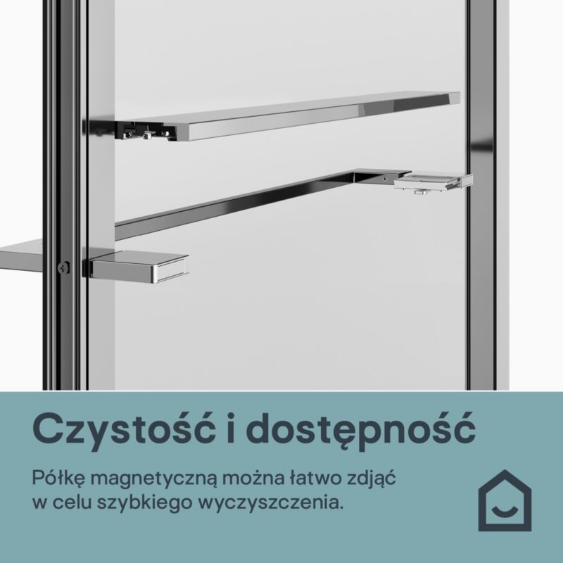 Ścianka prysznicowa GoodHome Evanna 80 cm z półką chrom/transparentna
