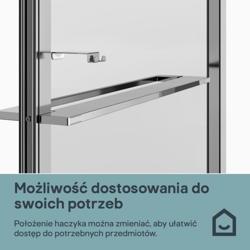 Ścianka prysznicowa GoodHome Evanna 80 cm z półką chrom/transparentna