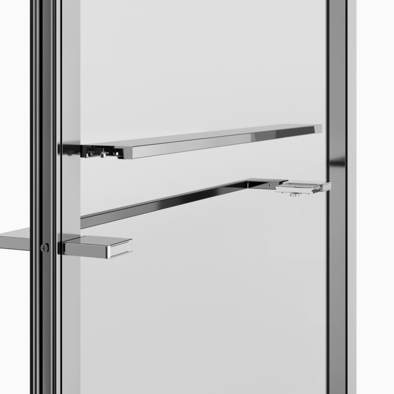 Ścianka prysznicowa GoodHome Evanna 80 cm z półką chrom/transparentna