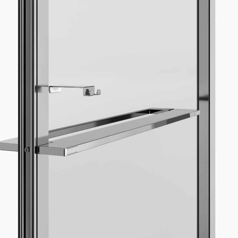 Ścianka prysznicowa GoodHome Evanna 80 cm z półką chrom/transparentna