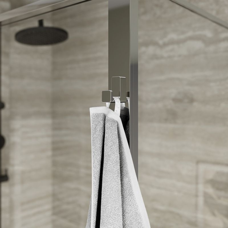 Ścianka prysznicowa GoodHome Evanna 80 cm z półką chrom/transparentna
