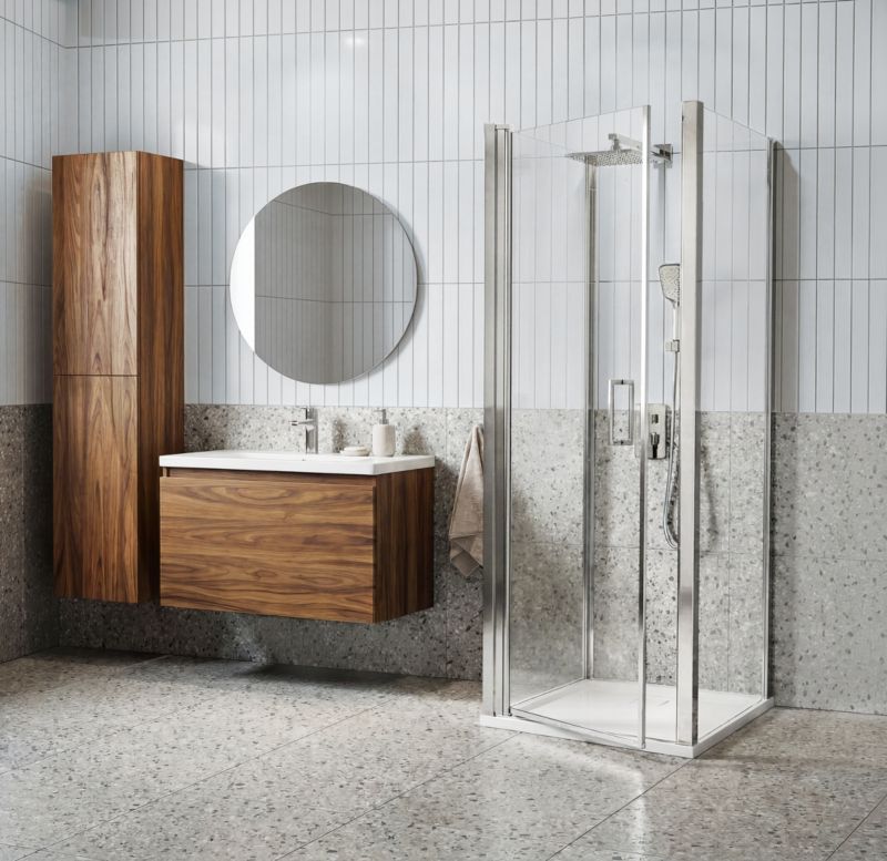 Ścianka prysznicowa GoodHome Ledava 70 cm chrom/transparentna