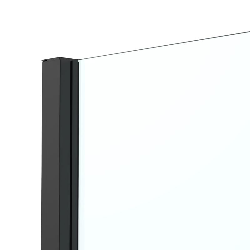Ścianka prysznicowa GoodHome Ledava 80 cm czarna matowa / transparentna