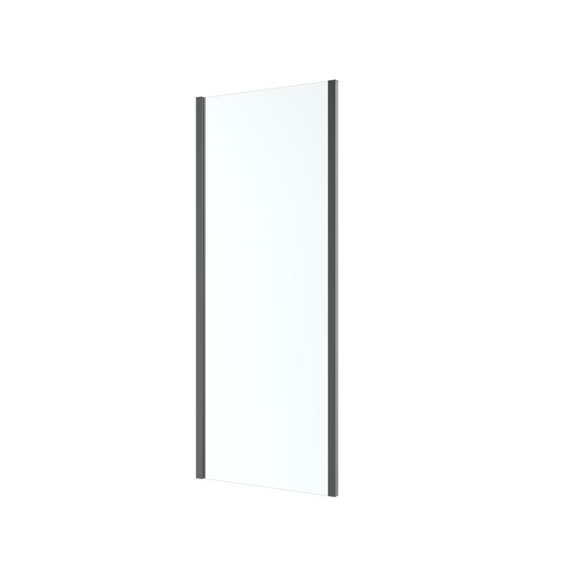 Ścianka prysznicowa GoodHome Ledava 90 cm czarna matowa / transparentna