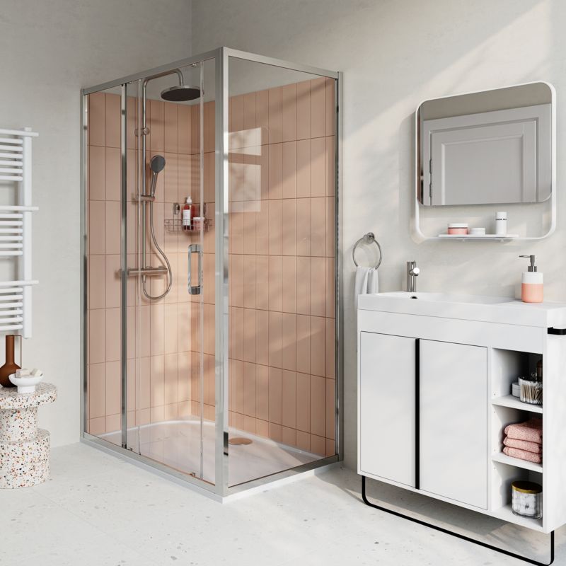 Ścianka prysznicowa GoodHome Maza 80 cm chrom/transparentna