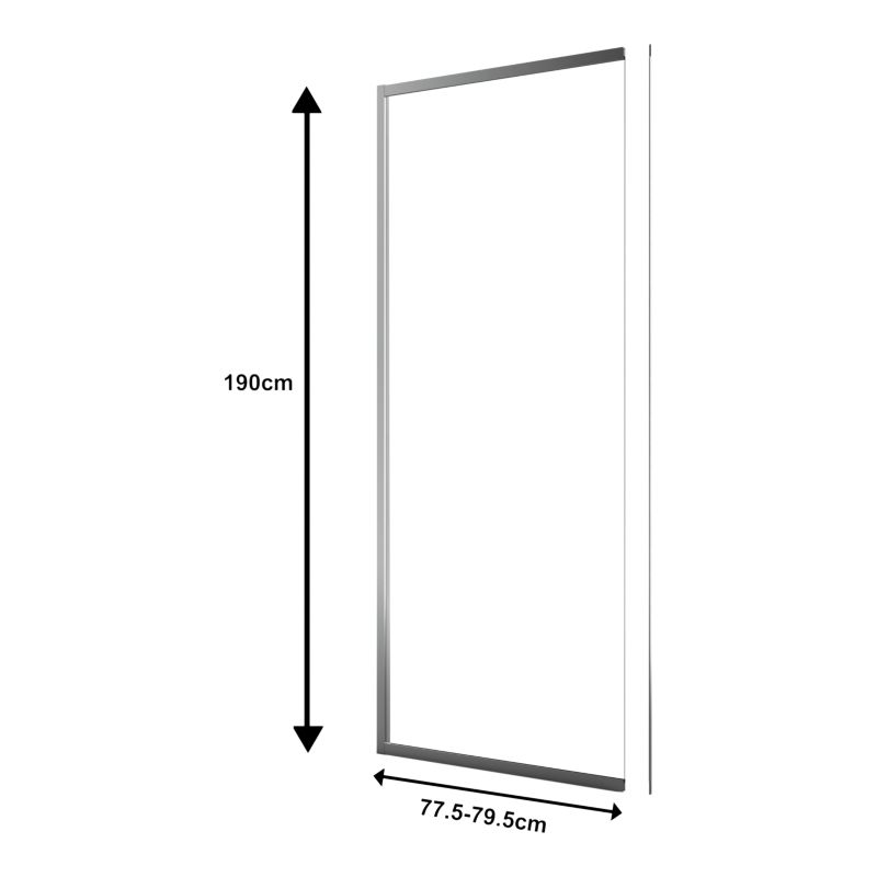 Ścianka prysznicowa GoodHome Maza 80 cm chrom/transparentna