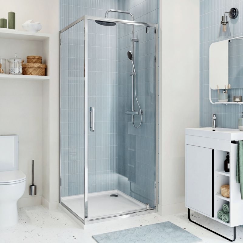Ścianka prysznicowa GoodHome Maza 80 cm chrom/transparentna