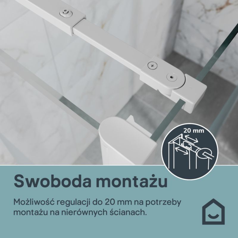 Ścianka prysznicowa GoodHome Maza 80 cm czarna/transparentna