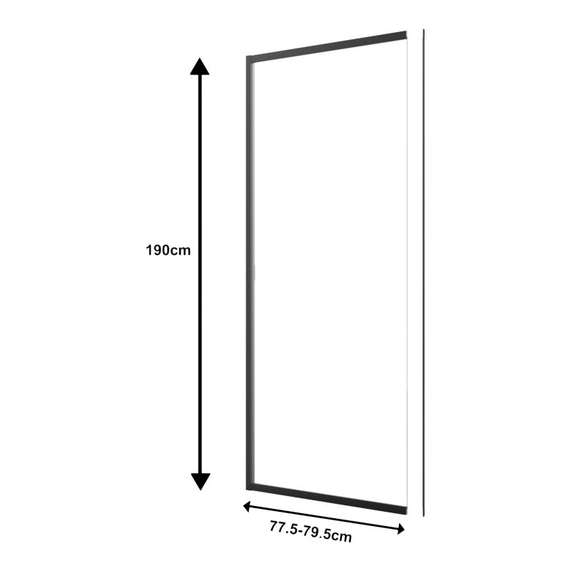 Ścianka prysznicowa GoodHome Maza 80 cm czarna/transparentna