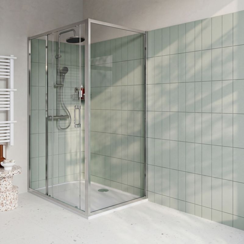 Ścianka prysznicowa GoodHome Maza 90 cm chrom/transparentna