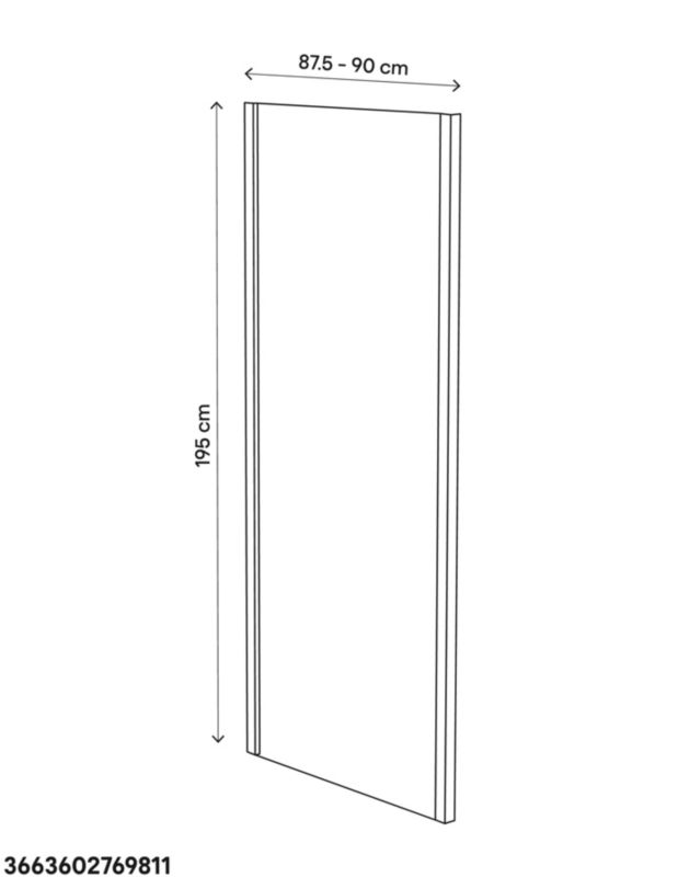 Ścianka prysznicowa GoodHome Naya 90 x 195 cm szkło transparentne