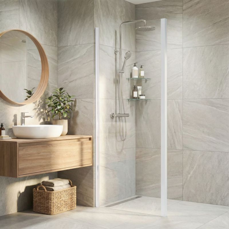 Ścianka prysznicowa GoodHome Naya 90 x 195 cm szkło transparentne