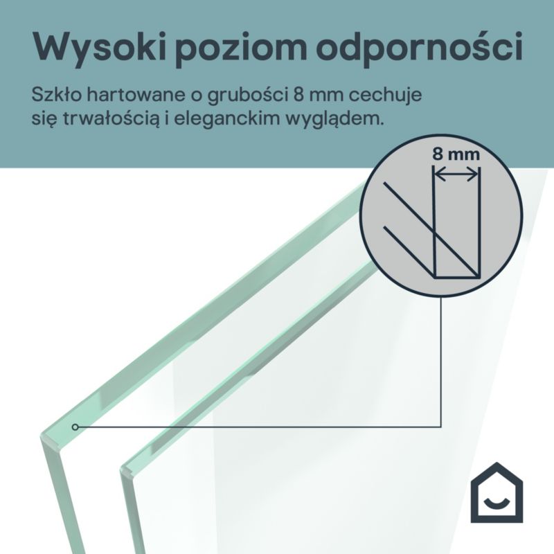 Ścianka prysznicowa walk-in GoodHome Evanna 90 cm z półką i drążkiem czarna/transparentna