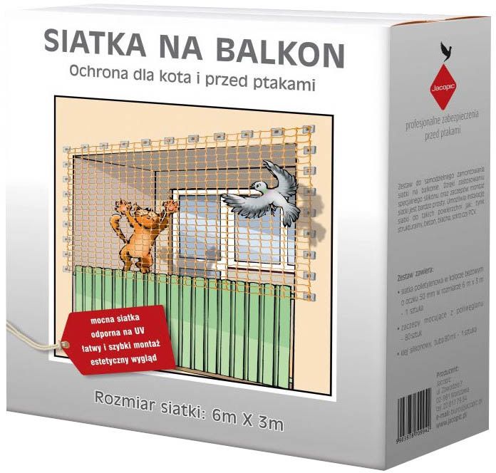 Siatka balkonowa 6 x 3 m