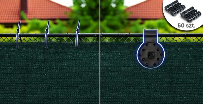 Siatka cieniująca Plonos 1,2x50m maskująca mata na płot ogrodzenie osłona zielona 80% + UV 1 szt.