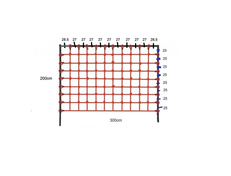 Siatka Do Wspinaczki Allforbaby 200X300Cm Plac Zabaw Czerwona A S-Hook 1 szt