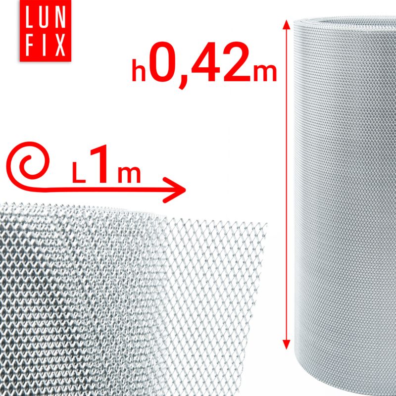 Siatka na owady Lun Fix do dennic 4x3 fi0,6mm h0,42m 1mb ocynkowana 1szt.