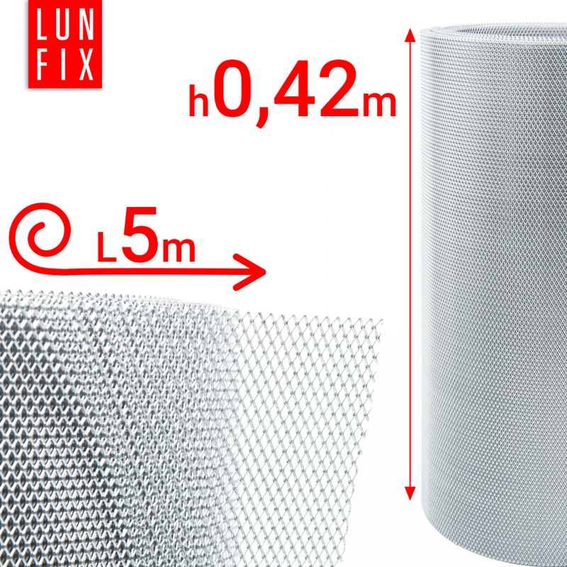 Siatka na owady Lun Fix do dennic 4x3 fi0,6mm h0,42m 5mb ocynkowana 1szt.