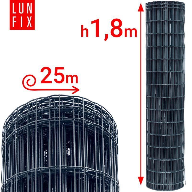 Siatka ogrodzeniowa Lun Fix 180cm antracytowa zgrzewana 25mb 1szt.