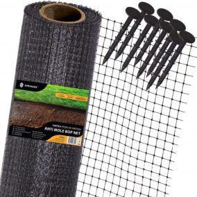 Siatka przeciw kretom i nornicom Springos 1x25 m + kołki 50 szt. ochrona przeciw gryzoniom 30g/m2 1 kpl.