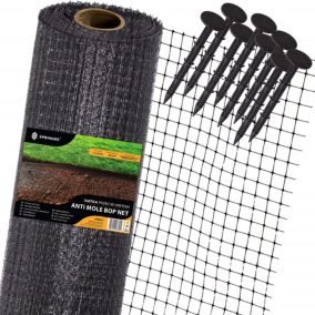 Siatka przeciw nornicom Springos 2x100 m + kołki 50 szt. przeciw kretom 30g/m2 1 kpl.